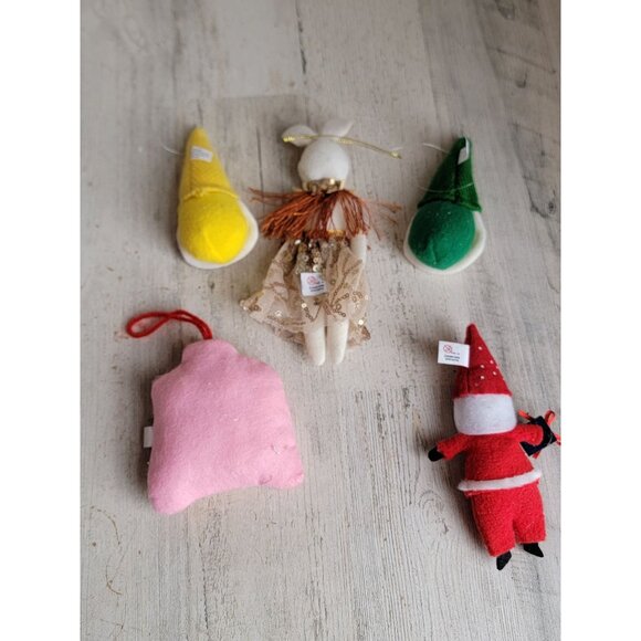 Felt Santa Claus let it snow variety ornament ballerina mouse xmas set - Picture 8 of 9